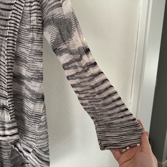 Curio NY Cardigan Open Textured Knit Relaxed Long Sweater Ribbed Hem Modern XL - Picture 3 of 13